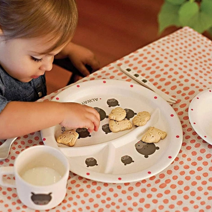 Bamboo Kids' Dinner Set, Hippo