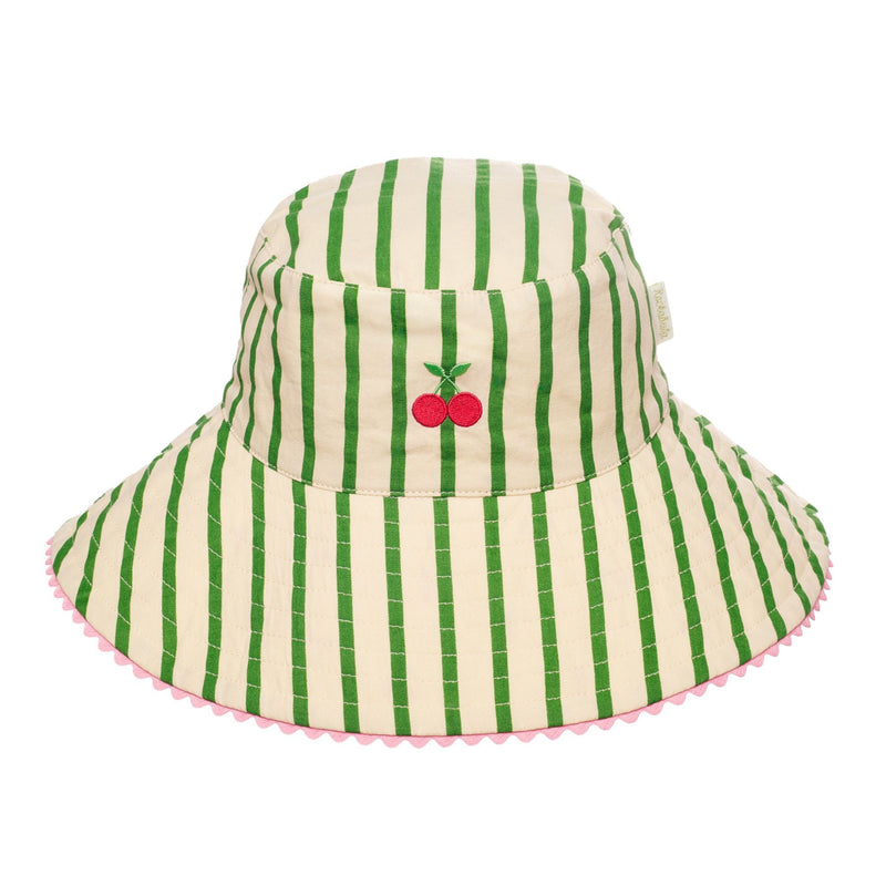 Cherry Kiss Stripy Reversible Sun Hat