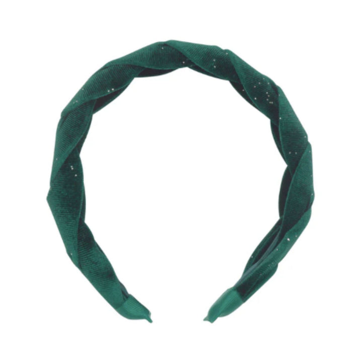 Evergreen Velvet Plaited Headband