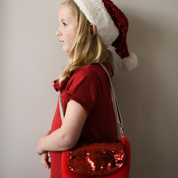 Sequin Velvet Santa Hat