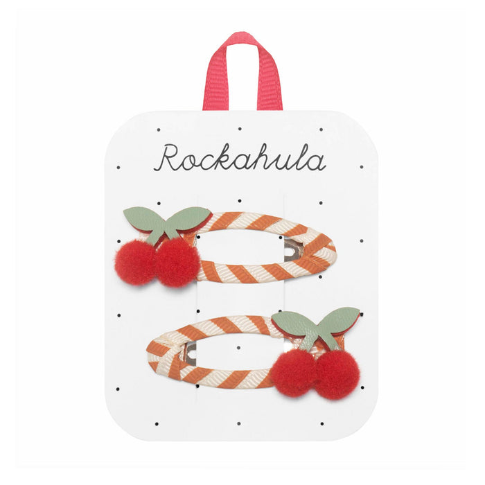 Stripy Cherry Clips