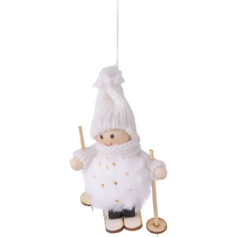 Child on Wood Skis Ornament