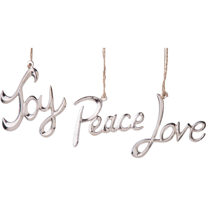 Cast Metal Cursive Word Ornaments