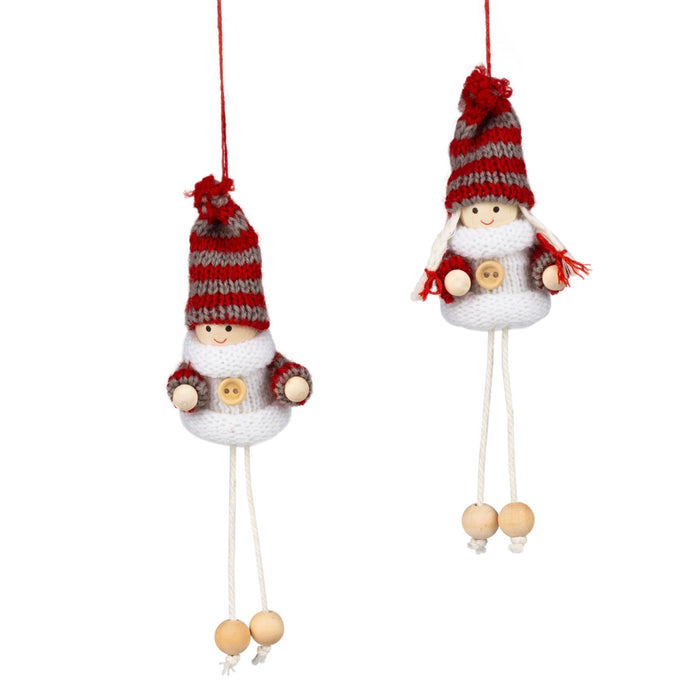 Knitted Boy + Girl Ornaments