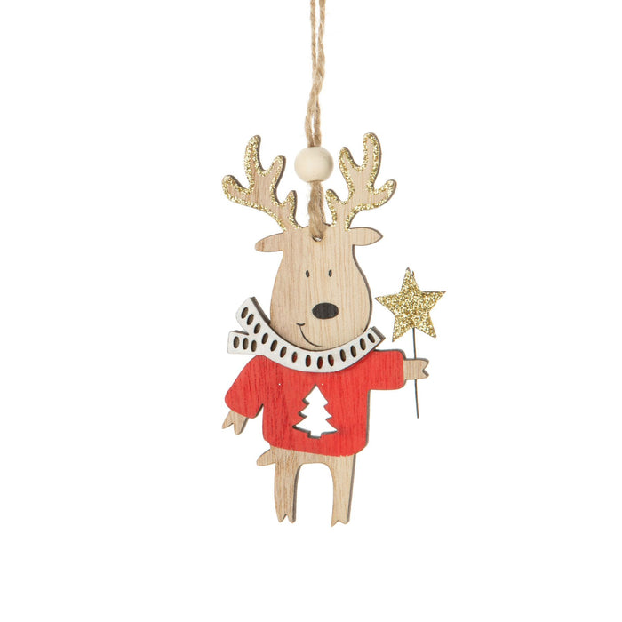 Wood Reindeer Ornaments