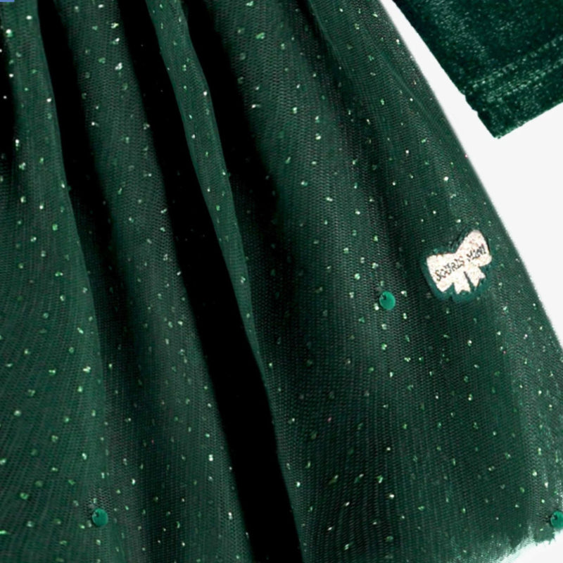 Green Dress in Velvet + Sequin
