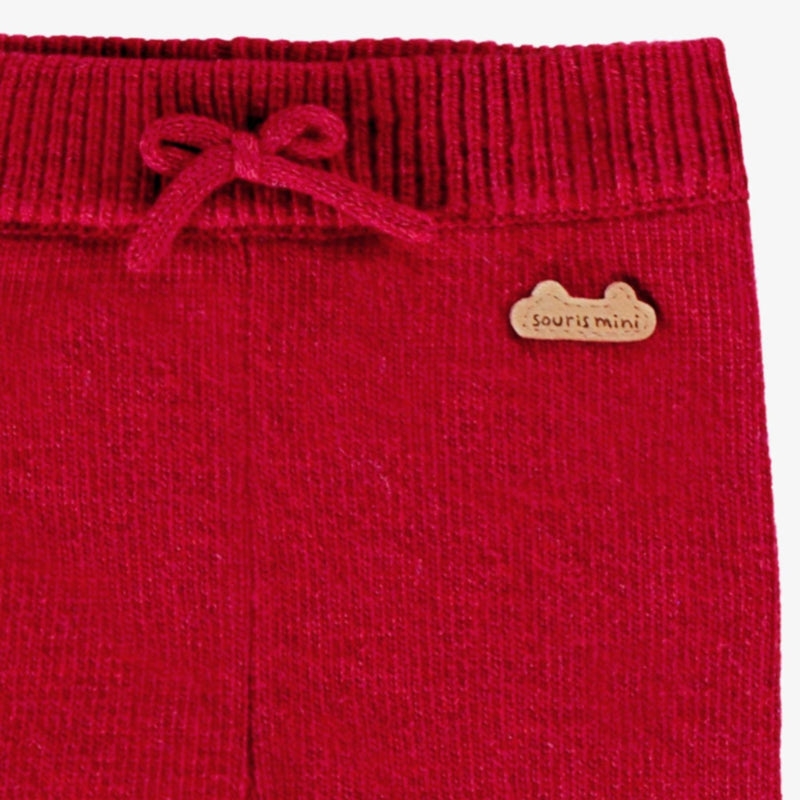 Red Knit Cardigan Set, Jacquard Winter Deer