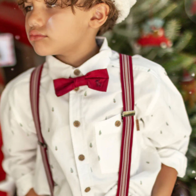 Red Suspenders with Stripes
