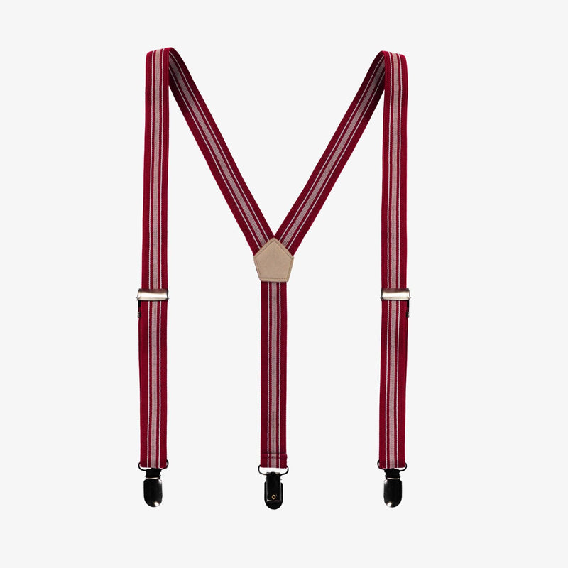 Red Suspenders with Stripes