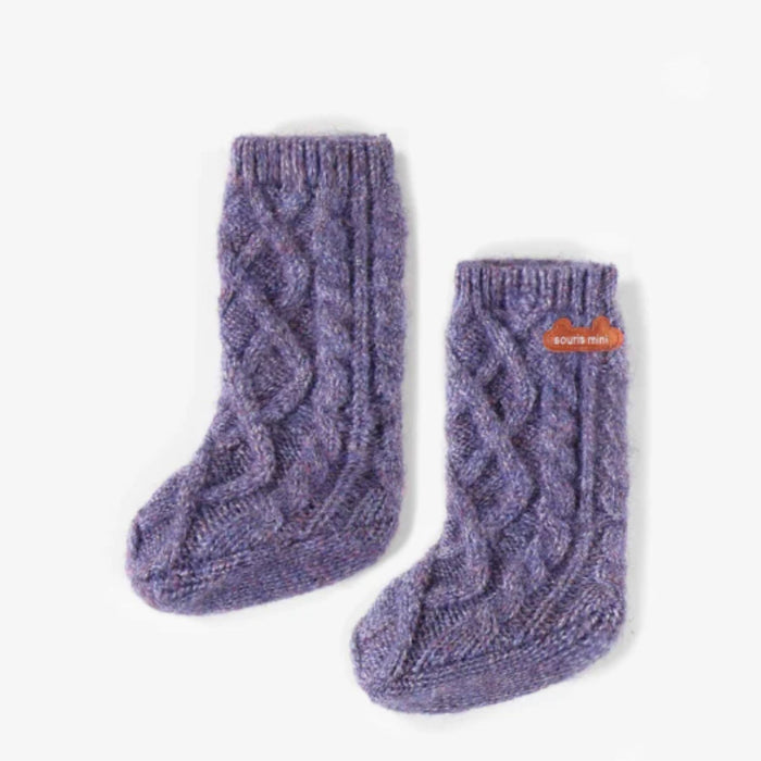 Knitted Slippers, Purple