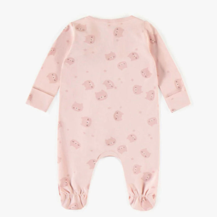 Organic Cotton Footie, Pink Bear