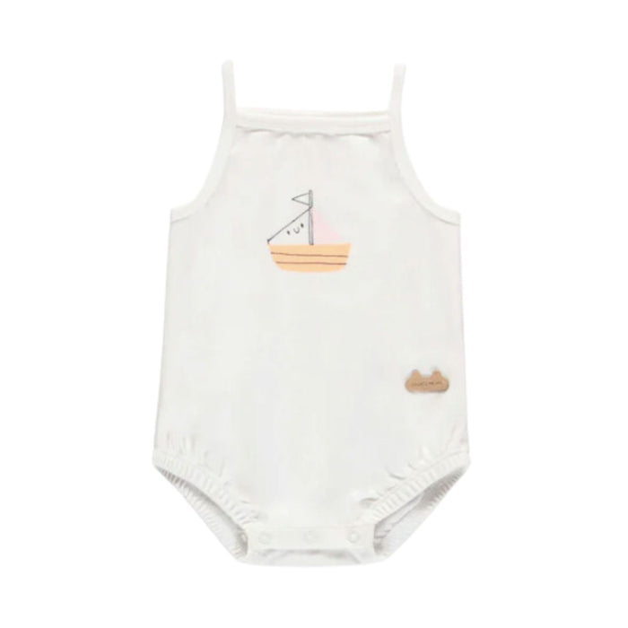 Organic Cotton Tank Bodysuit, Sailboat