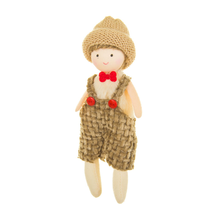 Boy in Overalls with Beanie Ornament