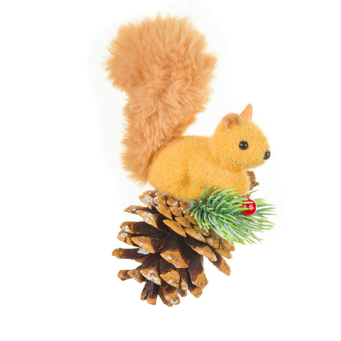 Tan Squirrel on Pinecone Ornament