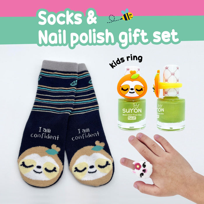 Peel Off Kids Nail Polish + Sock Gift Set