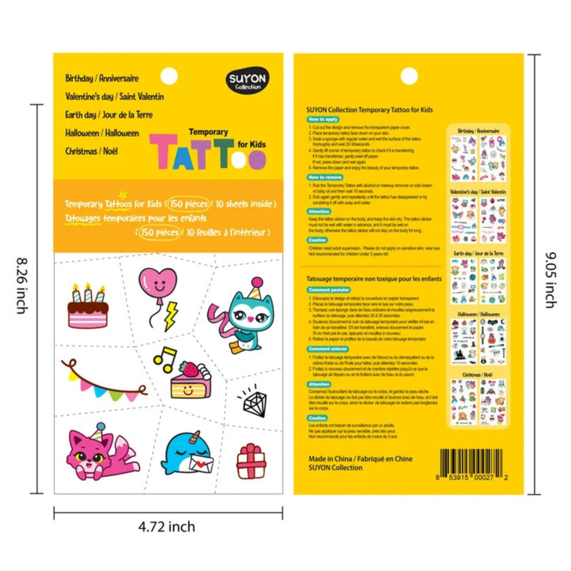 Temporary Tattoo Themed Set for Kids
