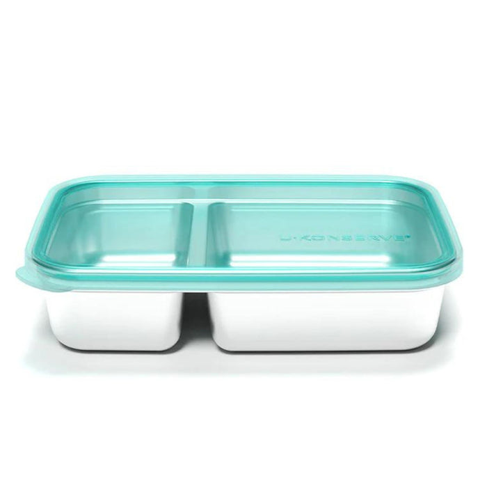 Divided Rectangular Container with Silicone Lid