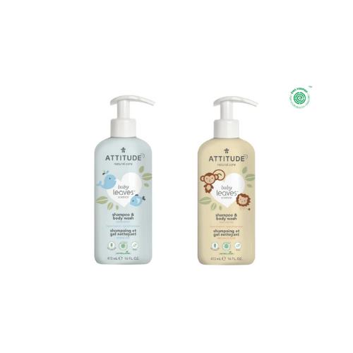 Attitude Baby Leaves Natural 2-in-1 Natural Shampoo and Body Wash-Simply Green Baby