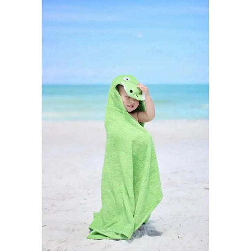 Yikes Twin Kids Hooded Towel - Alligator-Simply Green Baby