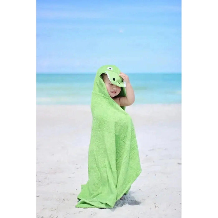 Yikes Twin Kids Hooded Towel - Alligator-Simply Green Baby