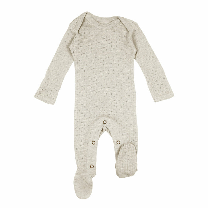 L'ovedbaby Pointelle Lap Shoulder Footie-Simply Green Baby