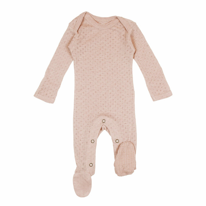 L'ovedbaby Pointelle Lap Shoulder Footie-Simply Green Baby