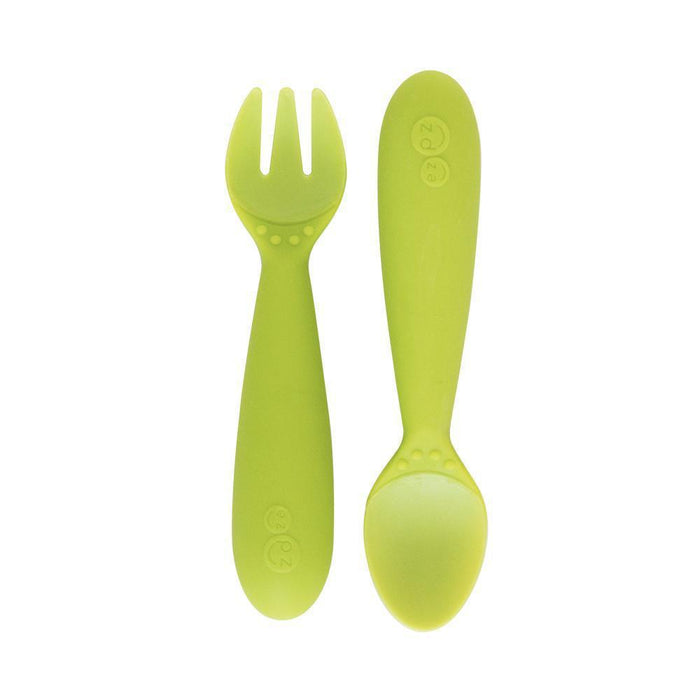 ezpz Mini Utensils (Fork + Spoon) Set-Simply Green Baby