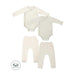 Nest Designs Organic Cotton Long Sleeve Kimono + Harem Pant Set - Light Grey-Simply Green Baby