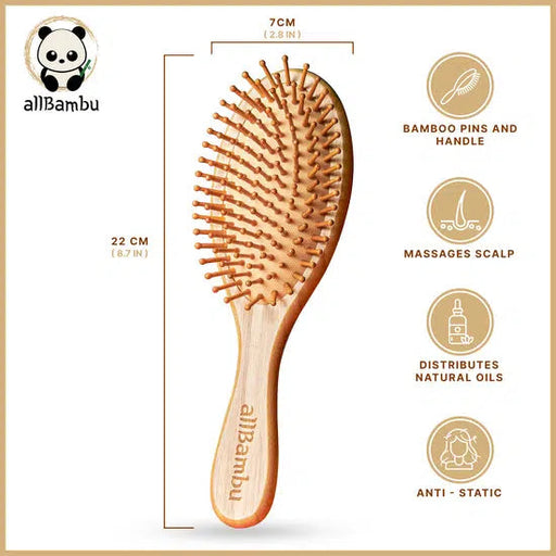 allBambu Bamboo Hairbrush-Simply Green Baby