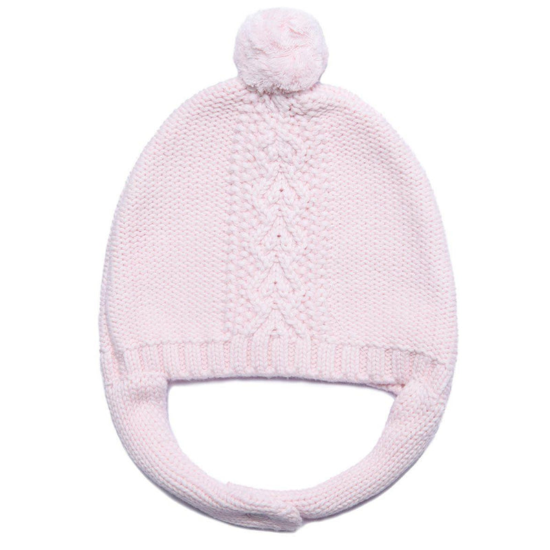 Angel Dear, Cable Pilot Hat - Pale Pink-Simply Green Baby