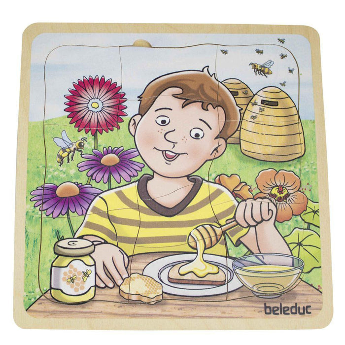 Beleduc Layer Wooden Puzzle - Honey-Simply Green Baby