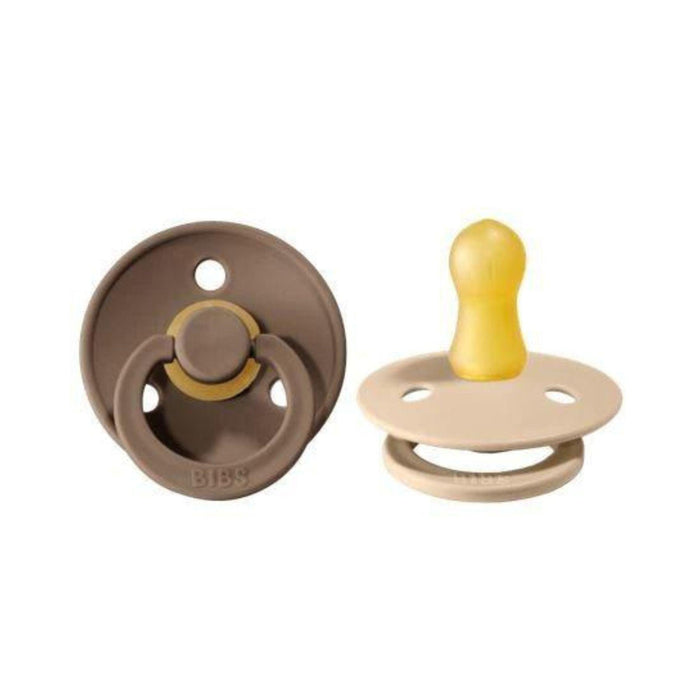 Bibs Pacifier - Colour Natural Rubber Collection, Dark Oak + Vanilla (2 pack)