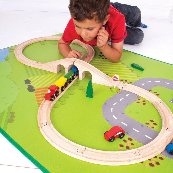 Bigjig Rail Play Mat-Simply Green Baby