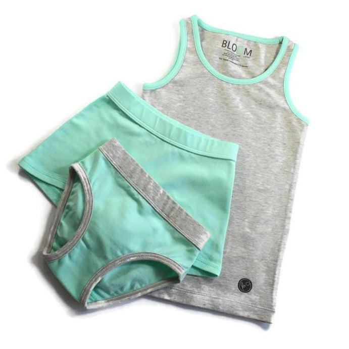 Bloom Organic Tank Set - Grey Mint-Simply Green Baby