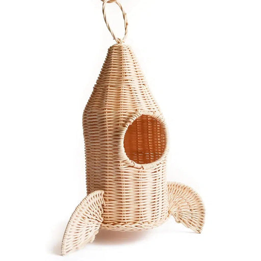 Coconeh Wicker Hanging Rocket Spaceship-Simply Green Baby