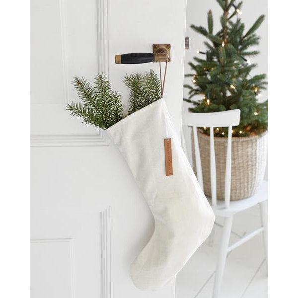 Cotton Christmas Stockings - Off White-Simply Green Baby