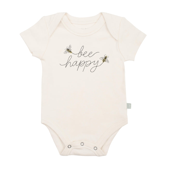 Finn + Emma Organic Bodysuit - Bee Happy-Simply Green Baby