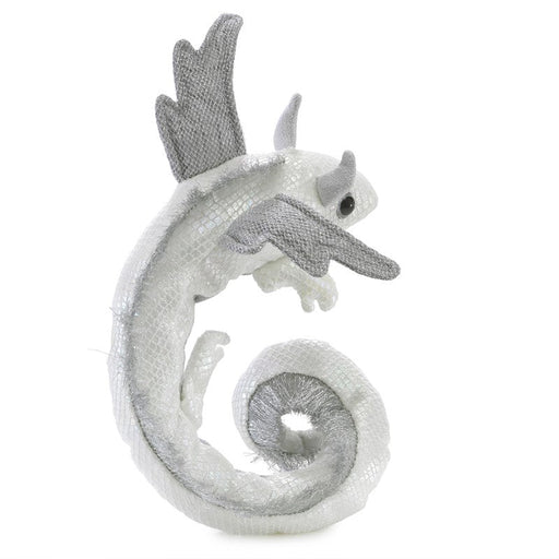 Folkmanis Finger Puppet - Dragon Wristlet, Pearl-Simply Green Baby