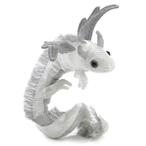 Folkmanis Finger Puppet - Dragon Wristlet, Pearl-Simply Green Baby