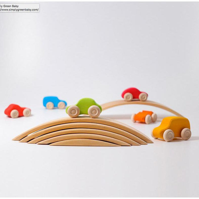 Grimm's Coloured Wooden Cars-Simply Green Baby