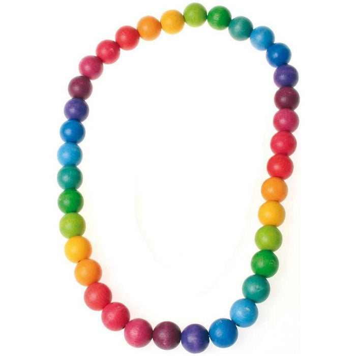 Grimm's Rainbow Wooden Beads Necklace - 66 cm (Beads 20mm)-Simply Green Baby