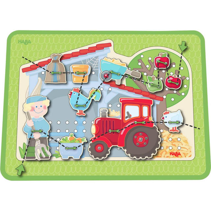 Haba Threading Game, Farm-Simply Green Baby