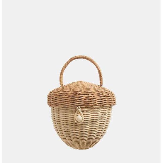 Handwoven Rattan - Acorn Bag-Simply Green Baby