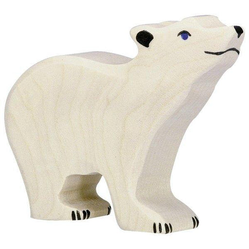 Holztiger - Polar Bear, Cub, Head Raised-Simply Green Baby