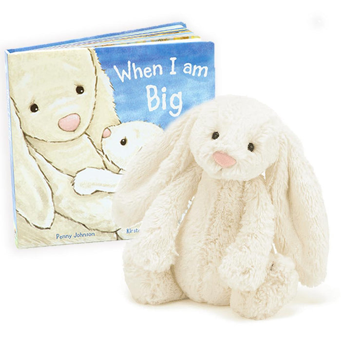 Jellycat Bashful Bunny, Cream-Simply Green Baby