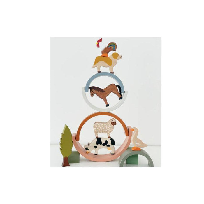 L + Wood Large Wooden Farm Animals Set-Simply Green Baby