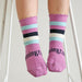 Lamington Merino Crew Socks - Boysenberry-Simply Green Baby