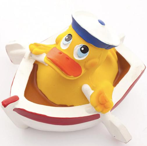 Lanco Natural Rubber Toy - Duck in Boat (Fully Sealed)-Simply Green Baby