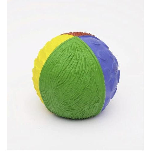 Lanco Natural Rubber Toy - Fantasy Ball Multi Coloured With Squeaker-Simply Green Baby