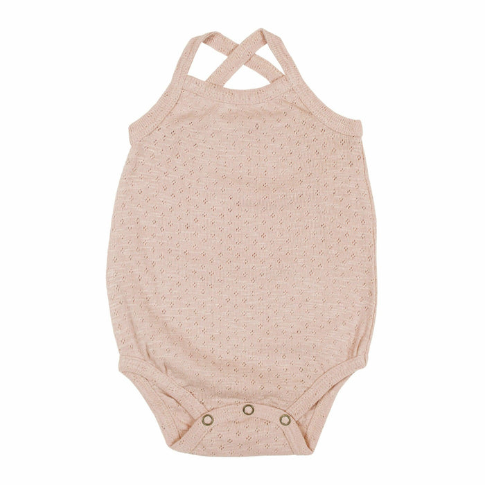 L'ovedbaby Pointelle Crossback Bodysuit-Simply Green Baby